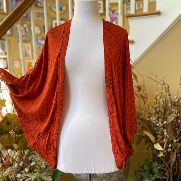 Forever 21 Sweaters - Forever 21 Burnt Orange XS Cocoon Dolman Sleeve Cardigan